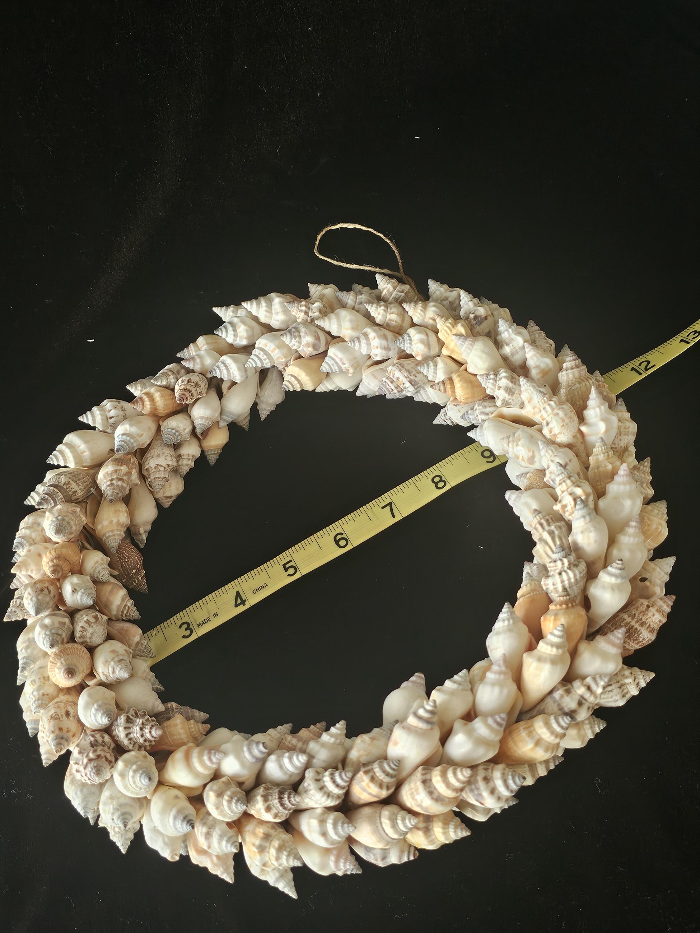 Vintage Seashell Wreath Coastal Decor Beach Shell Wall Hanging Nautical ...