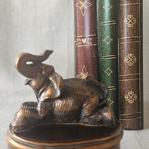 Elephant Trinket Box Vintage Style Jewelry Box Lucky Elephant Decor Boho Safari Storage Keepsake Gift