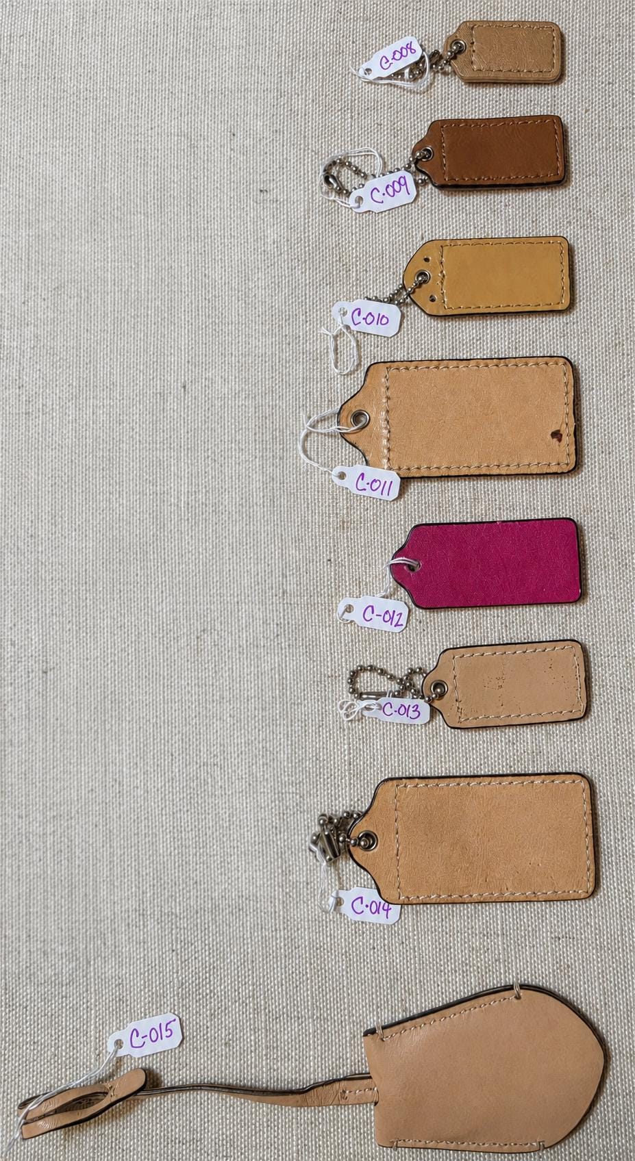 Individual Vintage Coach Bag Tags and Charms..assorted Sizes