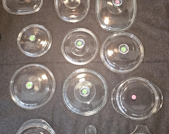 Vintage Pyrex Replacement Lids | Clear Glass Pyrex Lids | Pyrex Casserole Lid | Pyrex Bowl Lid | Vintage Kitchen Replacement Parts | Mid Cen