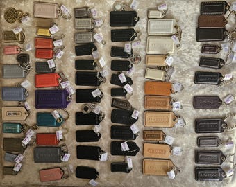 Individual Vintage Coach Bag Tags and Charms..Assorted sizes & colors.