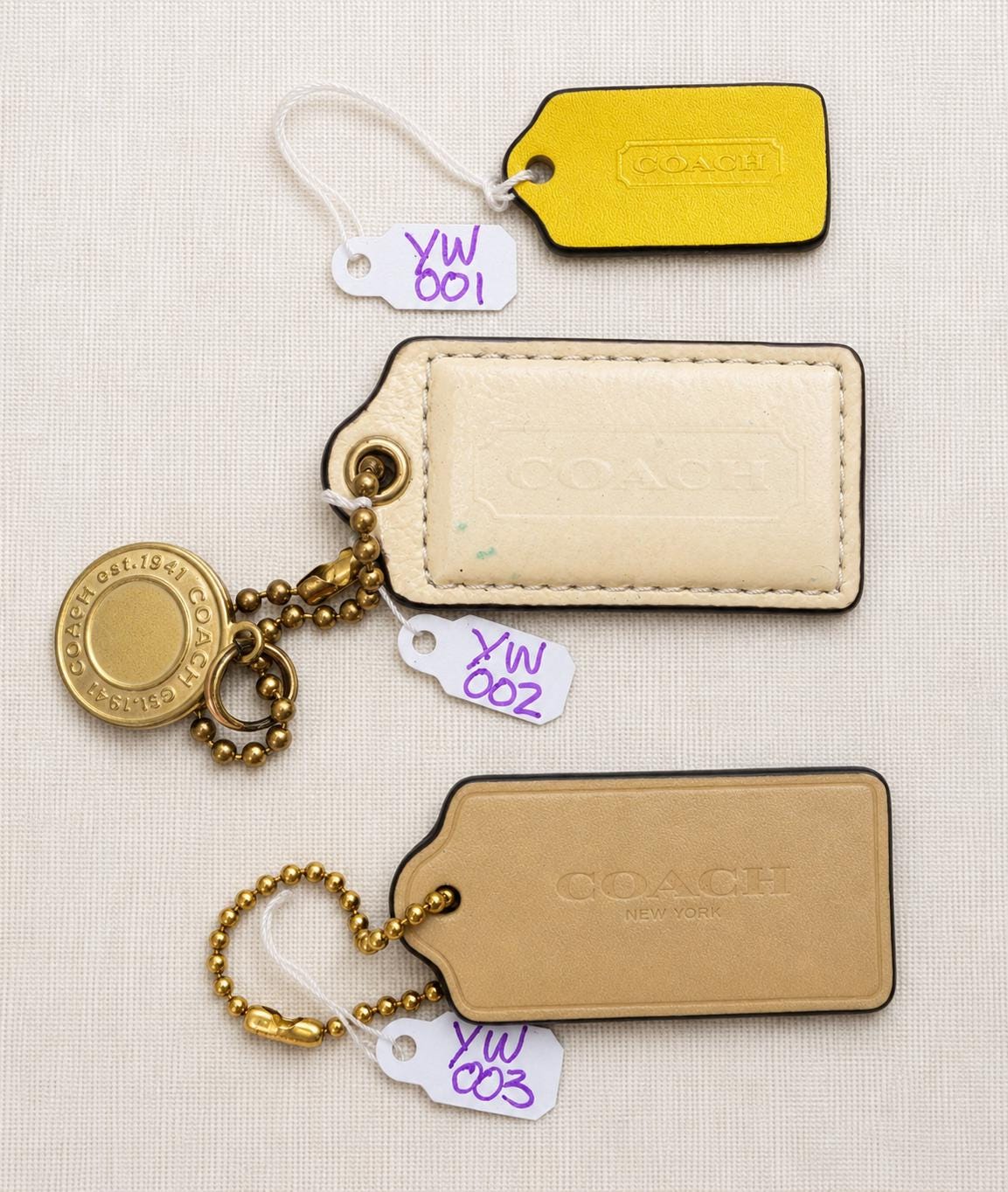 Individual Vintage Coach Bag Tags and Charms..assorted Sizes