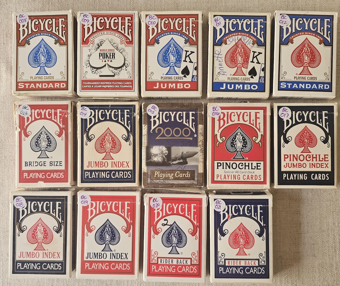 Vintage Bicycle Playing Cards Choose Your Deck Complete Decks Rider ...