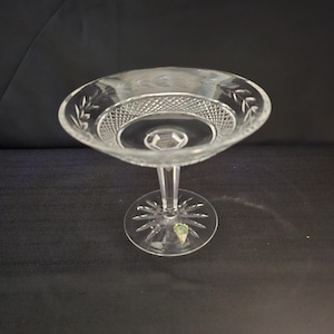 Vintage Waterford Crystal Glandore Pattern Round Compote/ Candy Dish