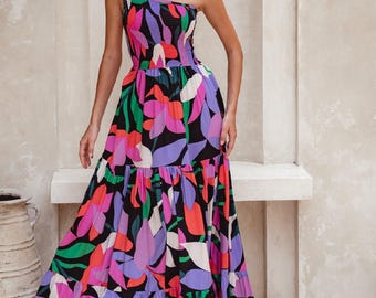 Cassandra One Shoulder Maxi Dress
