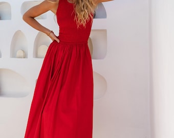 Lucciola Smocked Cotton Midi Dress
