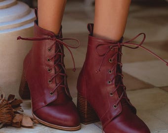 Botines de tacón de piel Giselle
