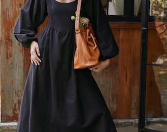 Alila Smocked Linen Midi Dress