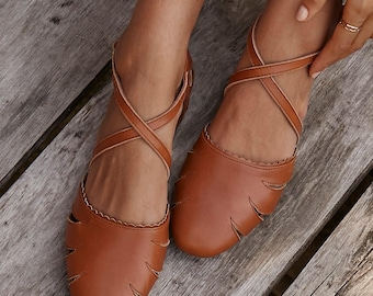 Georgia Cut Out Leather Flats
