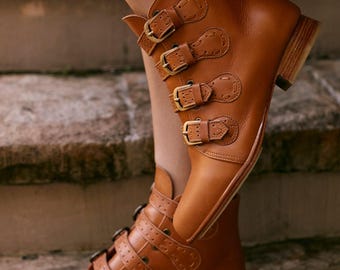 Wild Rose Leather Ankle Booties