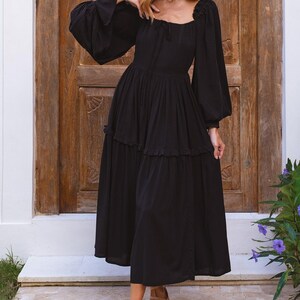 long sleeve midi smock dress Smocked Long Sleeve Midi Dress