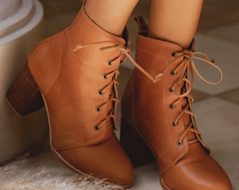 Botines de tacón de piel Giselle