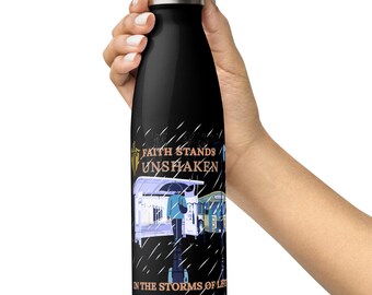 Bicchiere termico "La fede rimane incrollabile" / Tazza da viaggio in acciaio inossidabile da 590 ml / Bicchieri e tazze cristiani