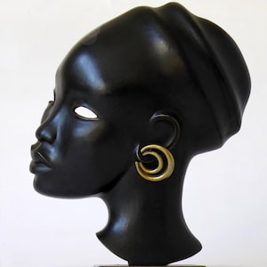 Karl Hagenauer bronze patinated African head. Signed.