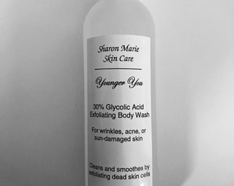 Body Wash and Peel with 30% Glycolic acid. 7oz.