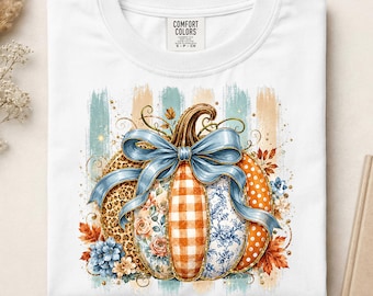 Patchwork Pumpkin Ready To Press DTF, Striped Fall Pumpkin DTF Transfer, Coquette Fall Pumpkin DTF, Preppy Floral Autumn Dtf, Leopard Fall