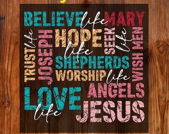 Christian Typography Ready To Press DTF, Faith Hope Love Worship Jesus DTF Transfer, Bible Verse Inspired DTF Print, Faith Jesus Shirt Print