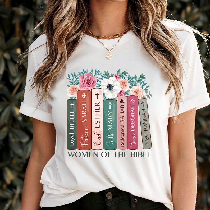 Women of the Bible Ready to Press DTF, Floral Christian DTF Transfer ...