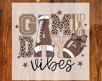 Football Game Day Ready To Press DTF, Football Coquette Dtf Transfer, Game Day Vibes DTF Print, Leopard Football Dtf, Retro Football Mom Dtf