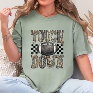 Camo Checkered Football Touchdown Ready To Press DTF, Trendy Game Day Football DTF Transfer, Fall Season Sports Dtf Print, Football Mom Dtf imagem 5