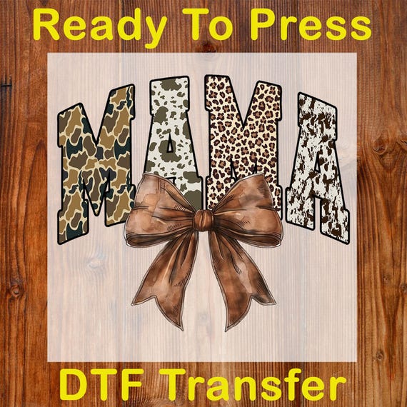 Camo Western Mama Coquette Ready To Press DTF, Cheetah Mama Bow DTF Transfer, Leopard Mama Coquette DTF Print, Trendy Mama Dtf, Retro Mama