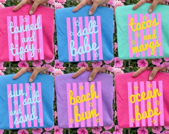 Preppy Sunshine Ready To Press DTF, Retro Beach Life DTF Transfer, Neon Trendy Summer Vibes DTF Print, Sweet Summer Time Iron On Transfer