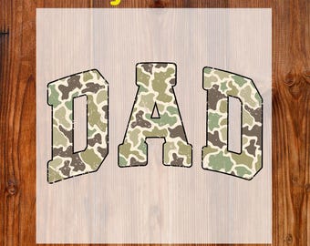 Vintage Camo Dad Ready To Press, Daddy Duck Hunting DTF Transfer, Best Dad Ever Camo DTF Print, Father's Day Gift, Retro Camo Dad Shirt DTF