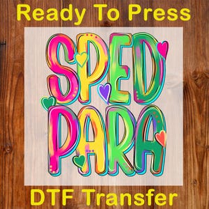 Speed Para Teacher Ready To Press DTF, Preppy School Occupation DTF Transfer, Girly Back To School DTF Print, First Day Of School Iron On