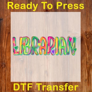 Preppy Librarian Ready To Press DTF, Back to School Library DTF Transfer, Gift For Librarian Gifts DTF Print, Reading Teacher Shirt Iron On