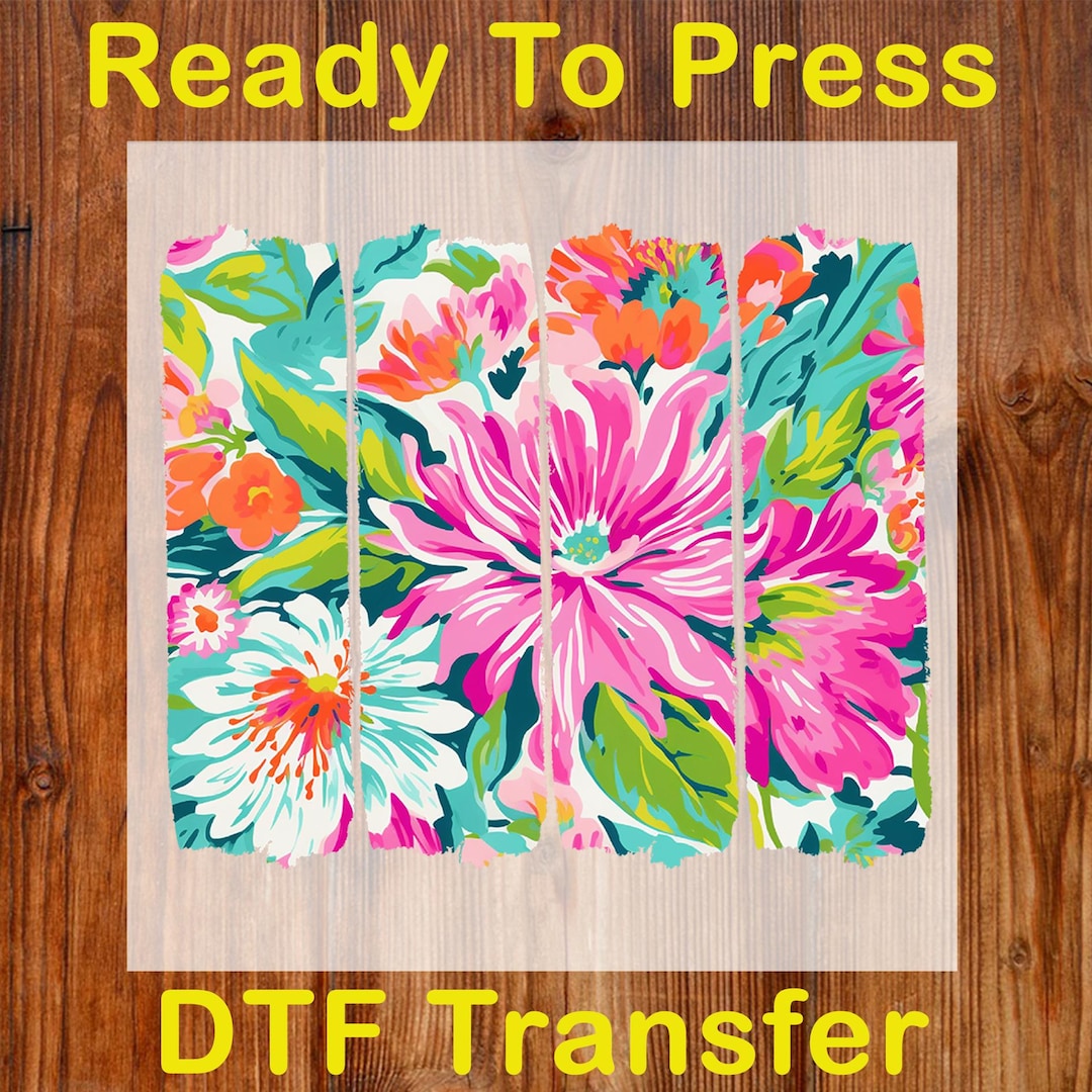 Preppy Floral Brushstroke Ready to Press DTF, Summer Vibes DTF Transfer ...