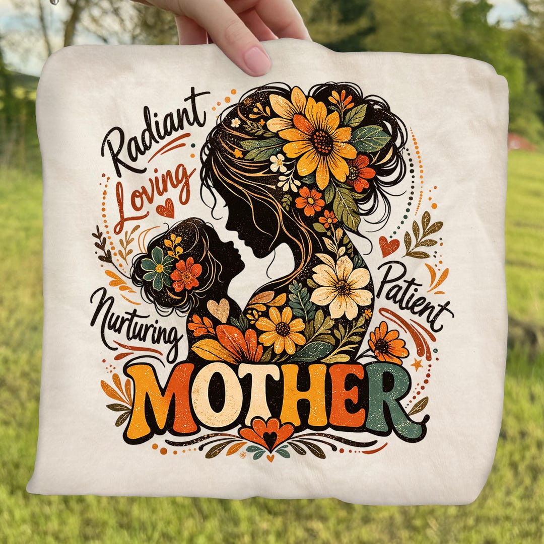 Radiant Loving Mother Ready to Press DTF, Boho Floral Mama DTF Transfer ...
