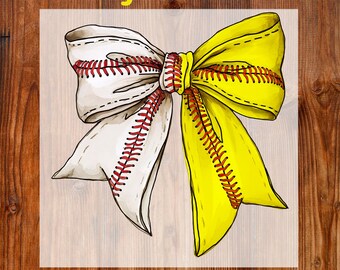 Retro Softball Baseball Bow Ready To Press DTF, Softball Coquette Bow DTF Transfer, Baseball Mama Bow DTF Print, Baseball Season Heat Press
