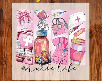 Retro Nurse Coquette Ready To Press DTF, Nurse Life DTF Transfer, Pink Nurse DTF Print, Gift For Nurse, Brushstroke Nurse Iron On Transfer