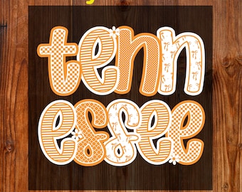 Preppy Tennessee Coquette Ready To Press, Retro Tennessee Football DTF Transfer, Floral Orange Tennessee DTF Print, Checker Tennessee Print