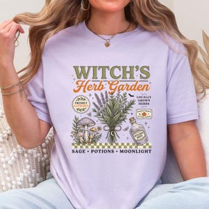 Retro Witch's Herb Garden Ready For Press, Trendy Fall Pumpkin DTF Transfer, Checkered Halloween Dtf Print, Autumn Herb Garden Iron On Print image 9