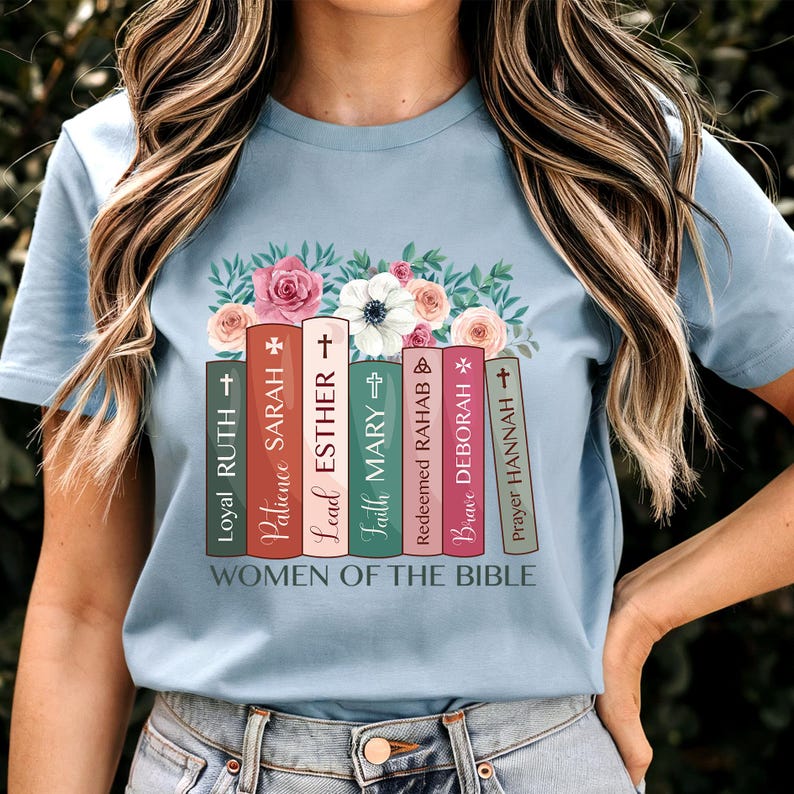 Women of the Bible Ready to Press DTF, Floral Christian DTF Transfer ...
