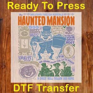 Vintage Haunted Mansion Ready To Press DTF, Halloween Ghost DTF Transfer, Haunted Mansion 1969 DTF Print, Spooky Season Iron On Transfer