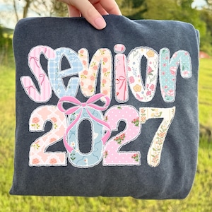 Coquette Lace Graduation Senior 2027 Ready To Press DTF, Preppy Class of 2027 DTF Transfer, Floral Senior 2027 Print, Graduation High School