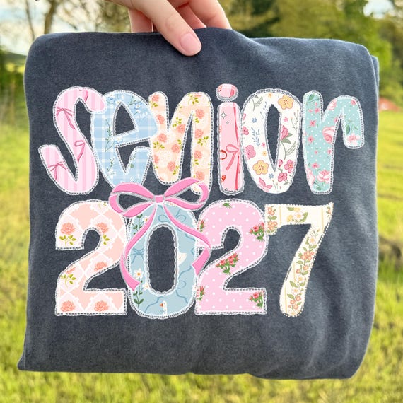 Coquette Lace Graduation Senior 2027 Ready To Press DTF, Preppy Class of 2027 DTF Transfer, Floral Senior 2027 Print, Graduation High School