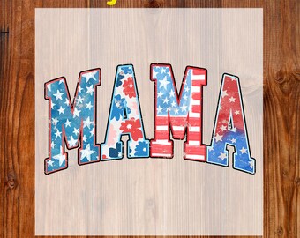 American Mama Ready To Press DTF, 4th Of July Dtf Transfer, USA Floral Mama Dtf Print,  Retro American Mama Print, Patriotic Mama Iron On
