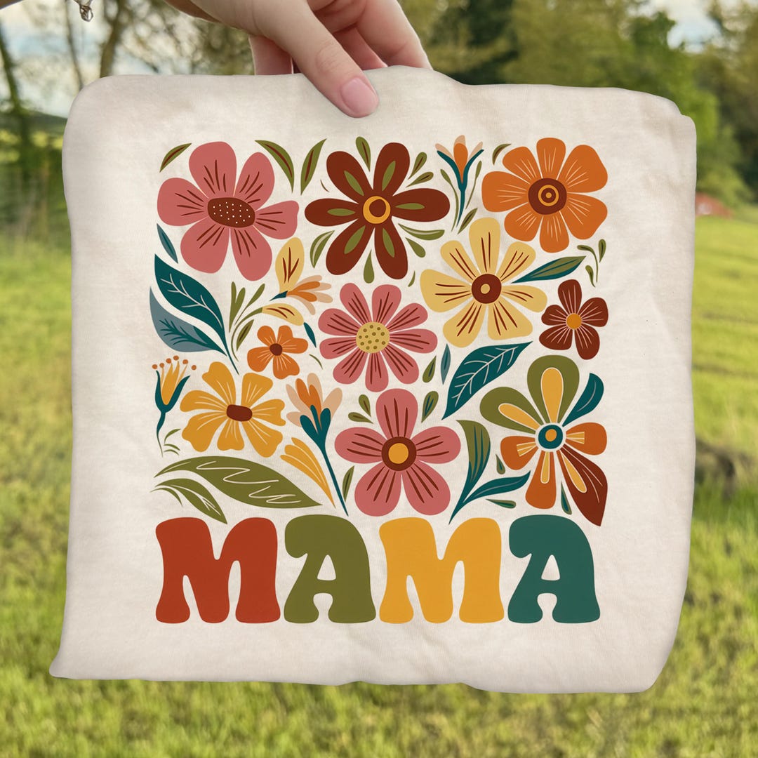 Boho Floral Mama Ready to Press DTF, Wildflower Mothers Day DTF ...