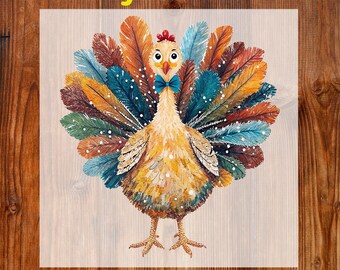 Vintage Thanksgiving Turkey Ready To Press DTF, Thanksgiving Coquette DTF Transfer, Thankful  Mama DTF Print, Girly Fall Turkey Shirt Dtf