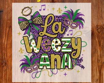 La Weezy Ana Mardi Gras Ready To Press DTF, Coquette Mardi Gras DTF Transfer, Mardi Gras Louisiana Map DTF Print, Mardi Gras Carnival Print