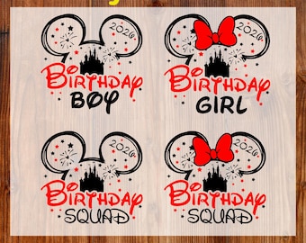 Magical Kingdom Birthday 2026 Ready To Press, Disney Birthday Squad DTF Transfer, Birthday Girl And Boy DTF Print, Disney Birthday Matching