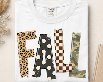 Checkered Leopard Fall Ready To Press DTF, Trendy Camo Fall DTF Transfer, Retro Autumn DTF Print, Preppy Thanksgiving Iron On Transfer
