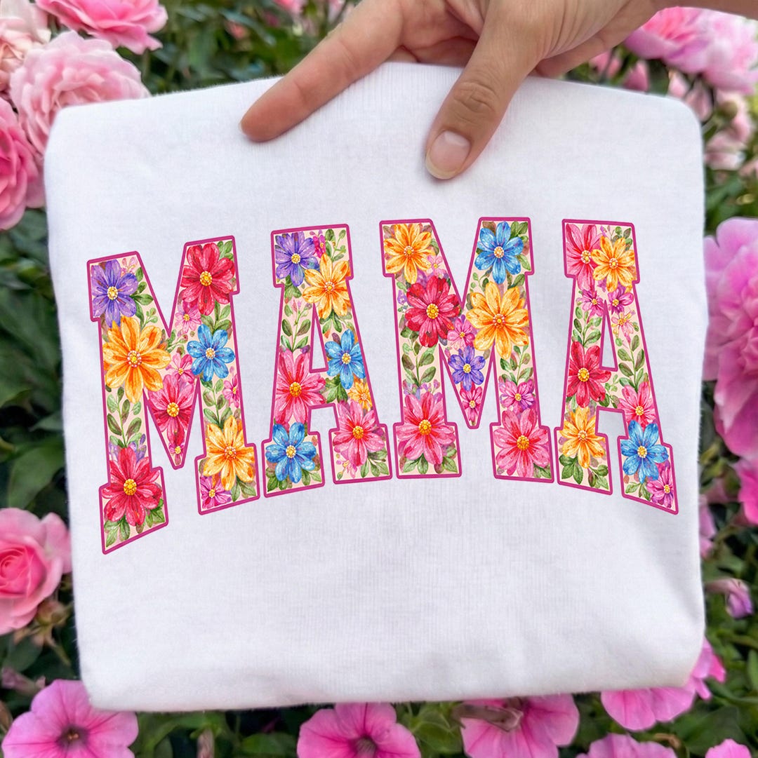 Boho Floral Mama Wildflower Ready to Press DTF, Colorful Spring Mama ...