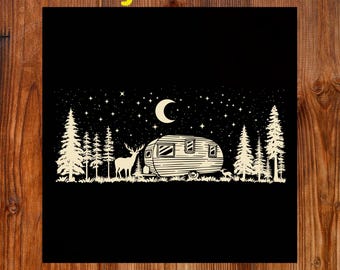 Camp Life Ready To Press DTF, Vintage Camper Under Stars DTF Transfer, Indoor DTF Print, Camping Mode Iron On Transfer, Summer Vibes Prints