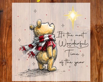 It's the Most Wonderful Time Of The Year Christmas Ready To Press DTF, Cartoon Christmas DTF Transfer, Bear And Friends Print, Merry Xmas