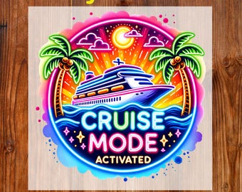 Colorful Neon Cruise Ready To Press DTF, Family Cruise Vacation DTF Transfer, Summer Family Vacation DTF Print, Retro Summer Beach Iron On