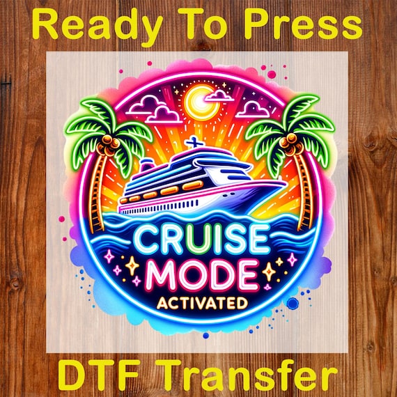 Colorful Neon Cruise Ready To Press DTF, Family Cruise Vacation DTF Transfer, Summer Family Vacation DTF Print, Retro Summer Beach Iron On